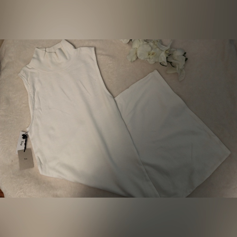 TNA bodycon dress with mockneck